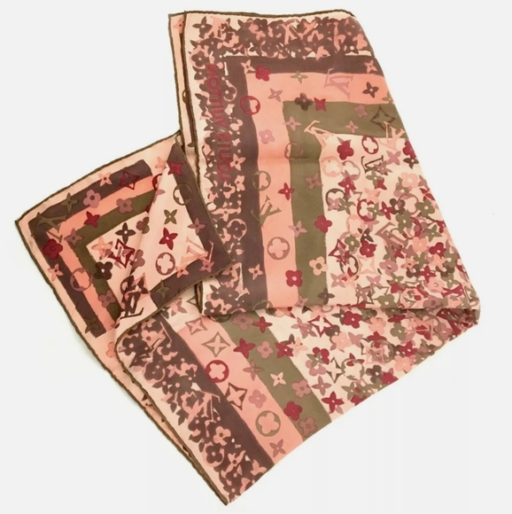 AUTH LOUIS VUITTON MONOGRAM MULTICOLOR SILK SCARF - Picture 4 of 10